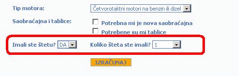 Kalkulacija bonusa i malusa u osiguranju (kalkulator registracije vozila)