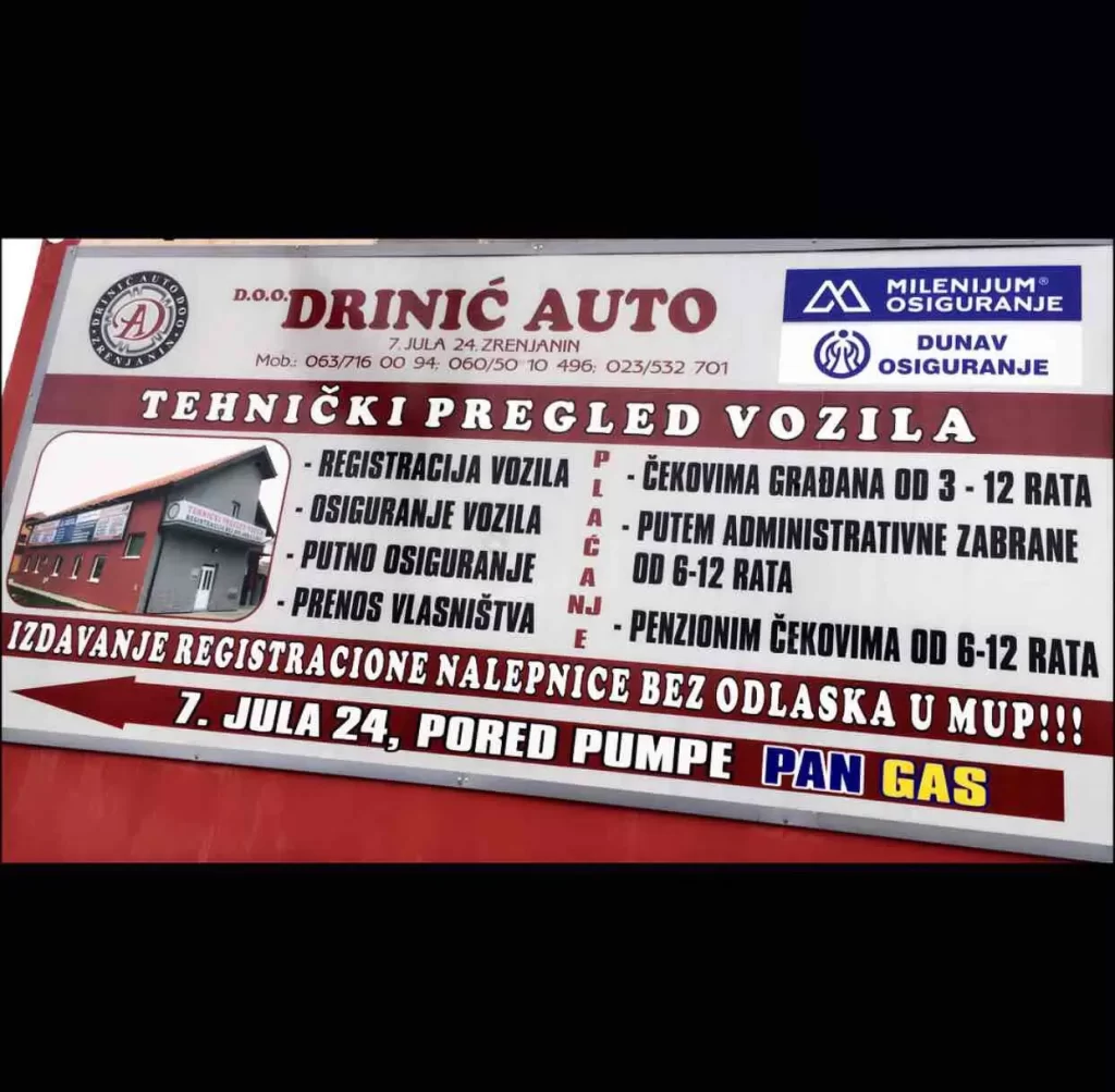 Tehnički pregled Drinić Zrenjanin