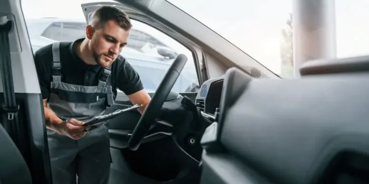 Licencirani kontrolor tehni;kog pregleda na liniji vrši pregled vozila