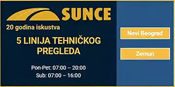 Tehnički pregled Sunce na Novom Beogradu i Zemunu